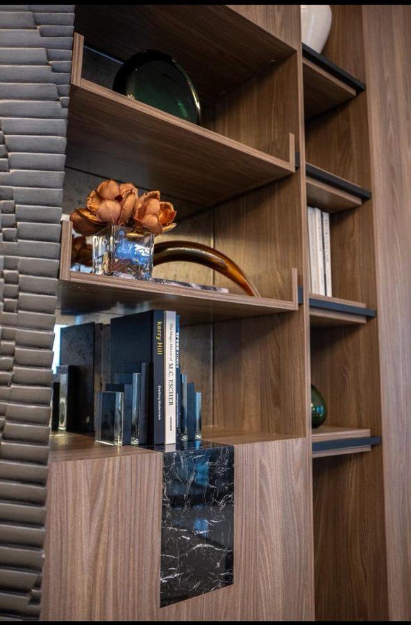 Walnut shelving detail