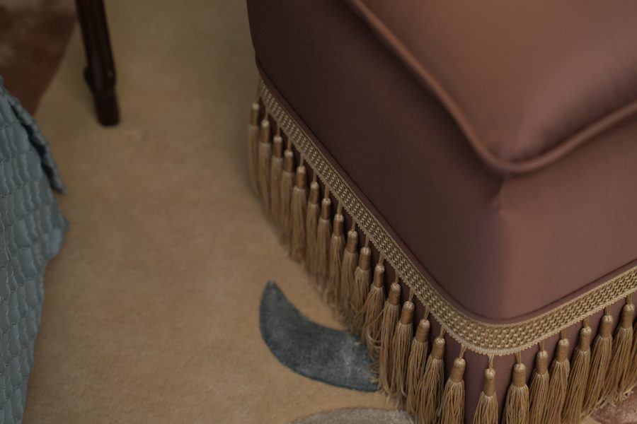 Ottoman with bullion fringe