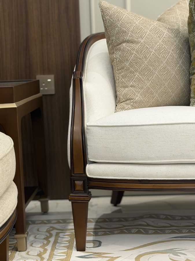 Carved armchair in ivory