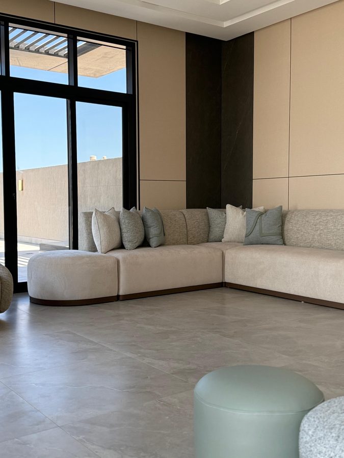 Modern majlis with picture windows